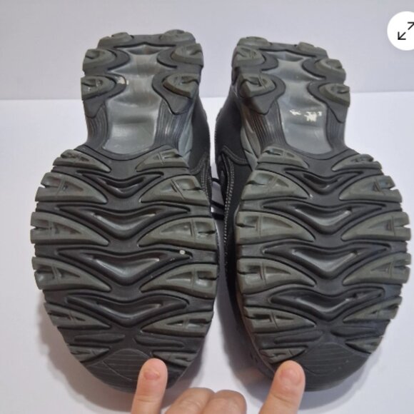 Skechers Men’s Work Shoes Sz 9 Steel Toe Black Leather Memory Foam low top - Picture 4 of 9